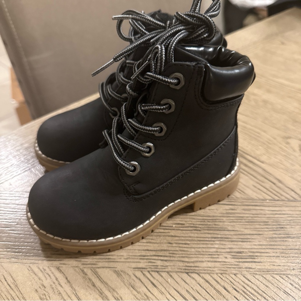 Bruno Marc Boy's Lined Lace Up Ankle Boots Size 10 Faux Fur